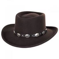 Western Wool Felt Gambler Hat