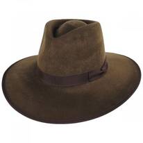 Jo Wool Felt Rancher Fedora Hat - Toffee