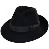 Alessandria Shaved Fur Felt Fedora Hat - Black