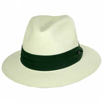 B2B Jaxon Hats Toyo Straw Safari Fedora Hat - Green Band