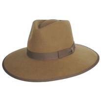 Jo Wool Felt Rancher Fedora Hat - Bronze
