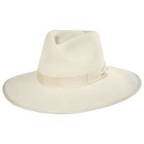 Jo Wool Felt Rancher Fedora Hat - Ivory