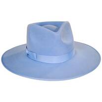 Wool Felt Rancher Fedora Hat - Light Blue