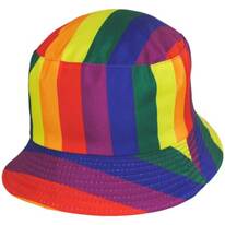 Rainbow Striped Cotton Reversible Bucket Hat
