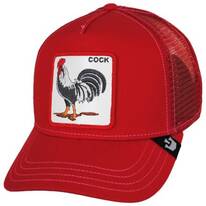 Cock Mesh Trucker Snapback Baseball Cap - Red