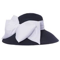 Silk Bow Toyo Straw Lampshade Hat