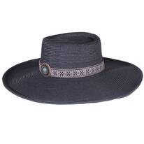 Turquoise Band Toyo Straw Gaucho Hat