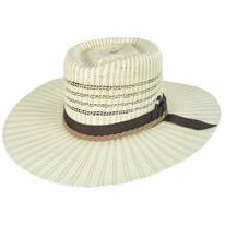 Vintage Couture Diamond Bangora Shantung Straw Fedora Hat
