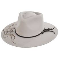 Vintage Couture Evita Wool Felt Rancher Fedora Hat
