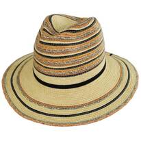 Paradise Striped Toyo Straw Fedora Hat