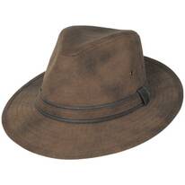 Distressed Twill Safari Fedora Hat