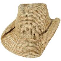 Diano Crochet Raffia Straw Western Hat