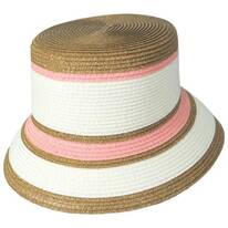 Las Palmas Striped Toyo Straw Bucket Hat