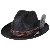 Blessing Distressed Panama Straw Fedora Hat