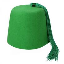 Green Wool Fez with Green Tassel